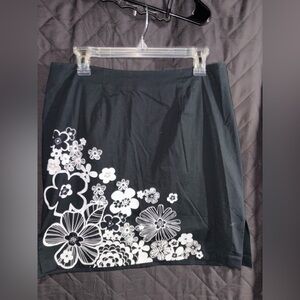 Floral Black and White Skirt